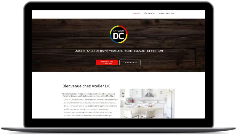 Aperçu du site vitrine Atelier DC - Design web sur mesure, création de site internet professionnel.